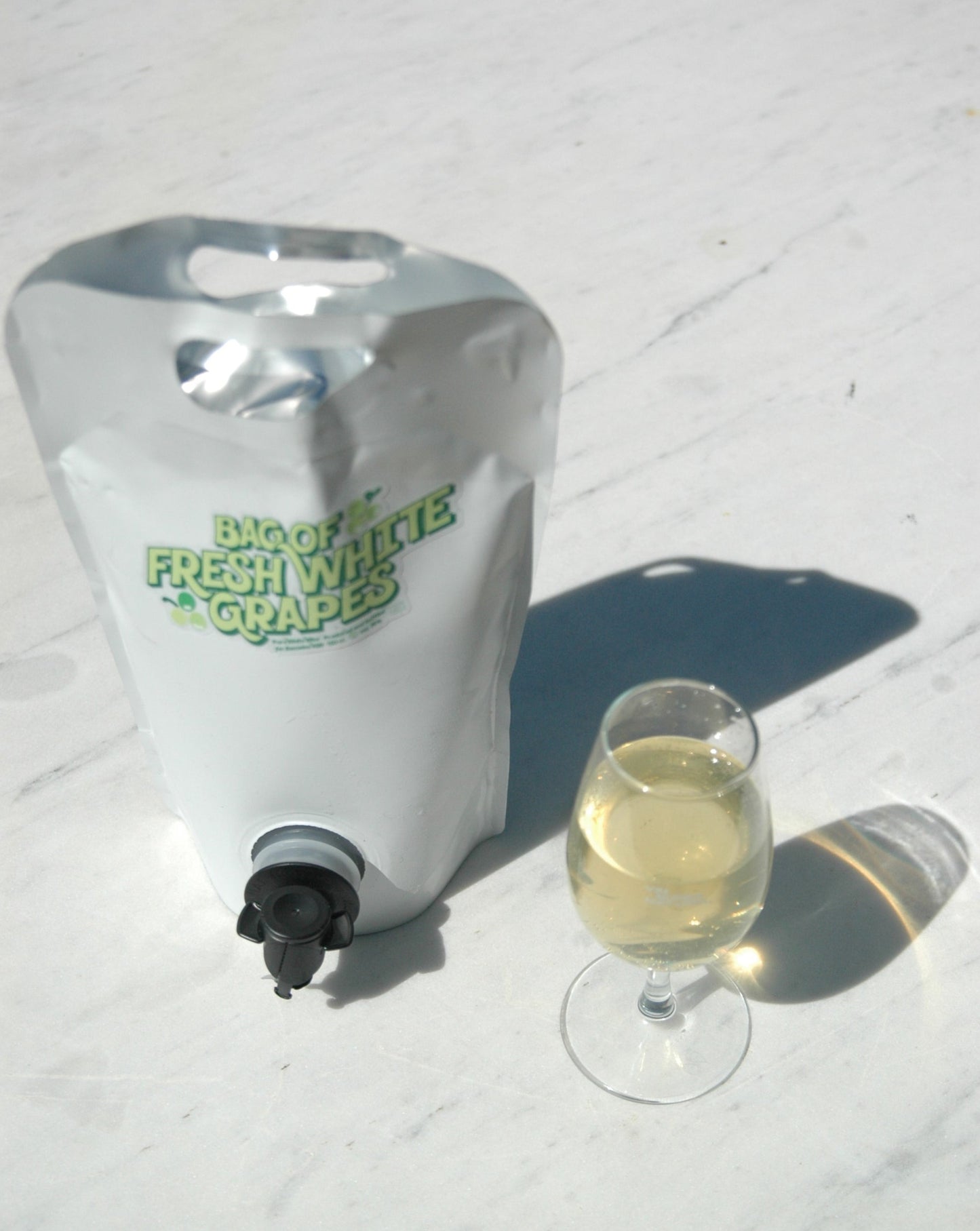 Bag Of Fresh White Grapes